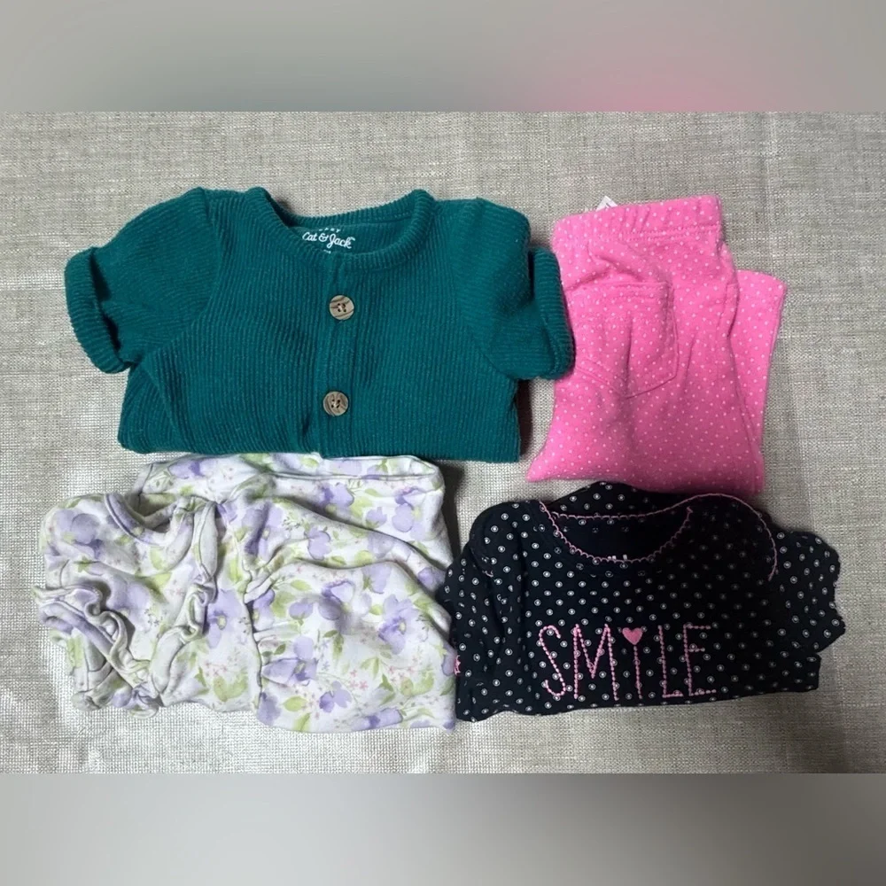 Carter's Teal and Floral Jumpsuit Set